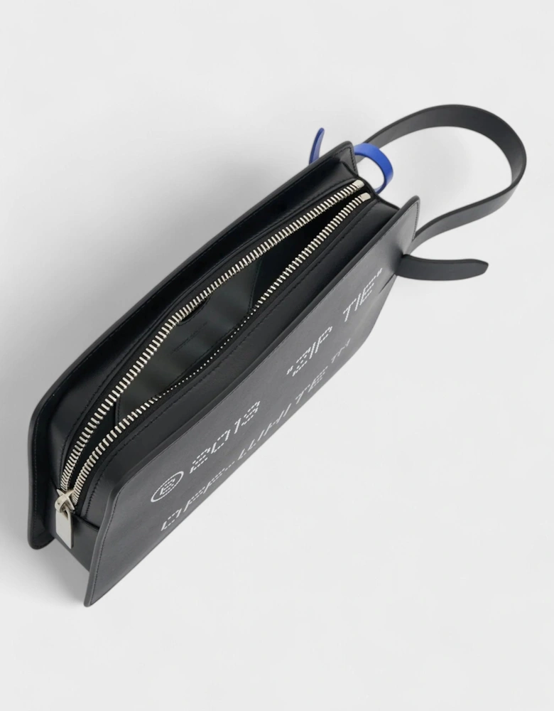 Zip Tie Medium Clutch Bag Black
