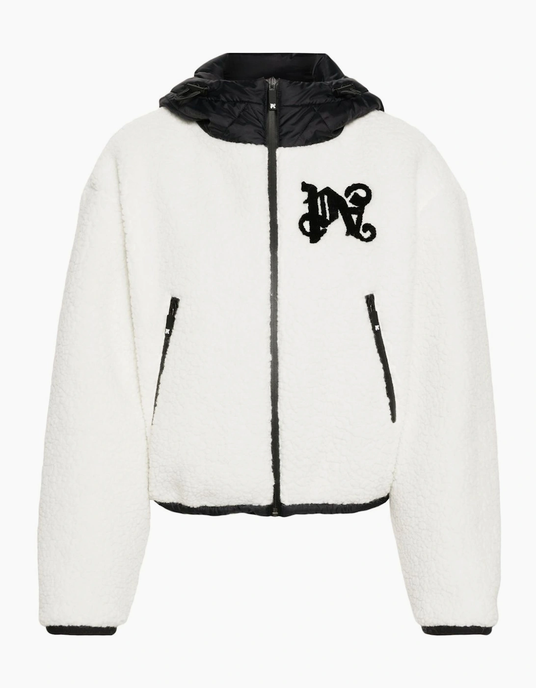 Palm Angels Women's White Monogram Cozy Ski Jacket  6 Xs