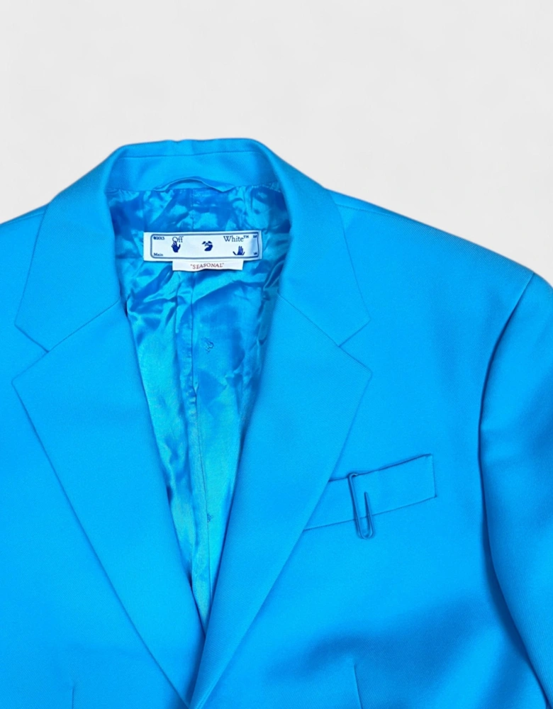 Off White Double Pap 2 Button Drill Relax Cyan Blue