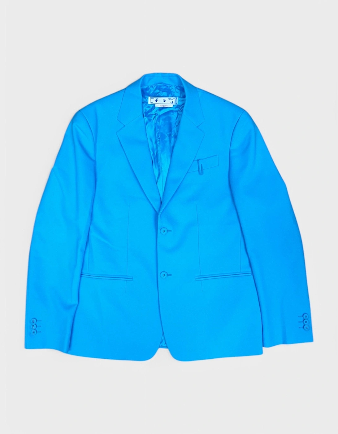 Off White Double Pap 2 Button Drill Relax Cyan Blue, 9 of 8
