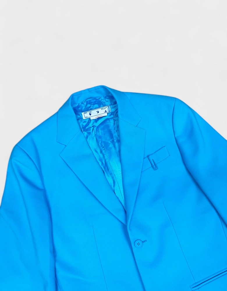 Off White Double Pap 2 Button Drill Relax Cyan Blue
