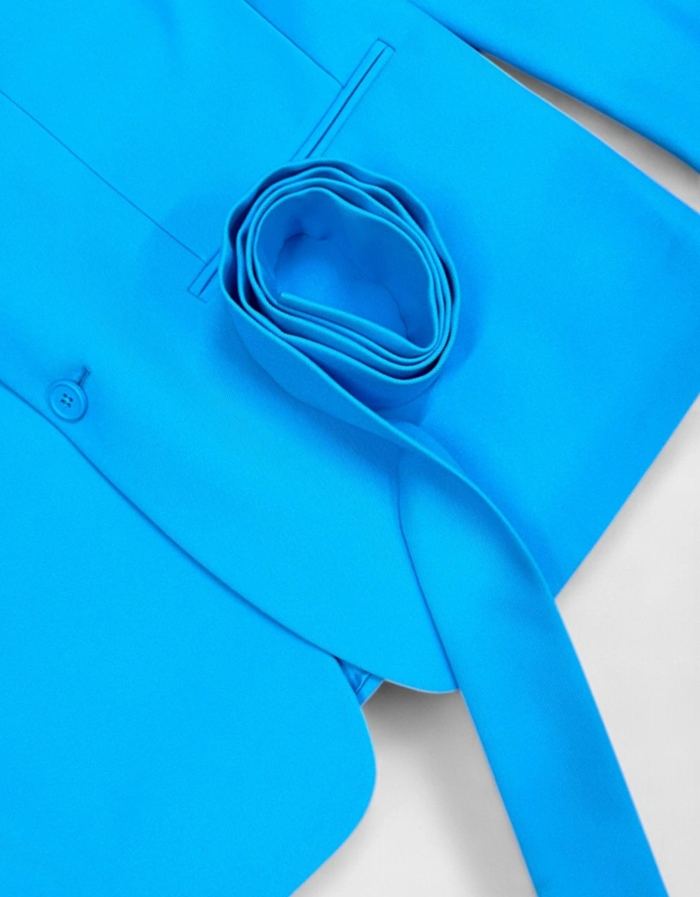 Off White Double Pap 2 Button Drill Relax Cyan Blue