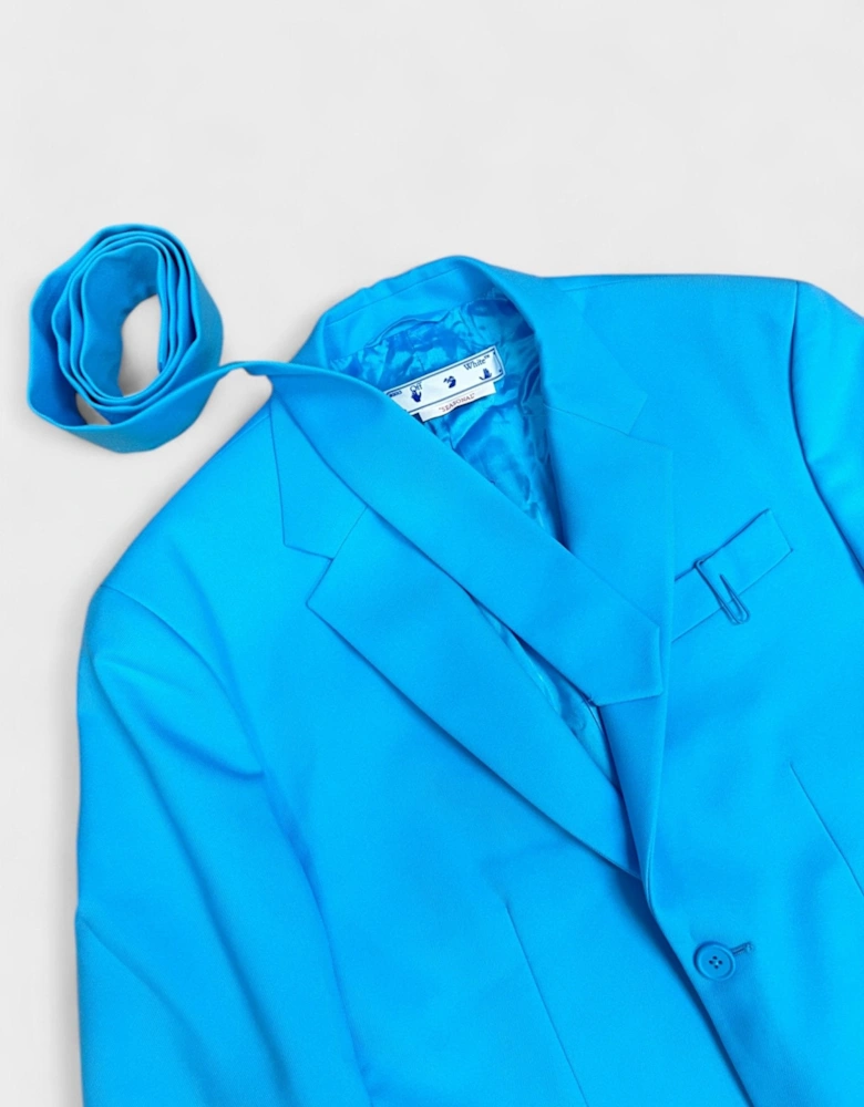 Off White Double Pap 2 Button Drill Relax Cyan Blue