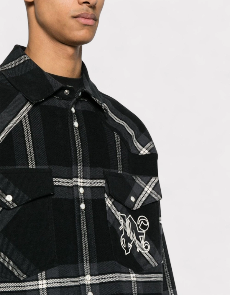 Monogram Check Overshirt Black