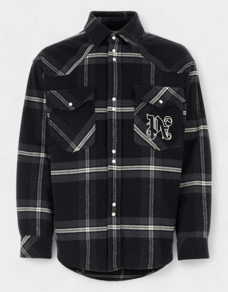 Monogram Check Overshirt Black