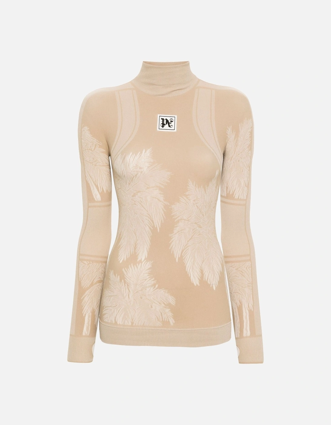 Women's Palm Angels Baselayer Ski Top Beige - Tan - Size: 12/14