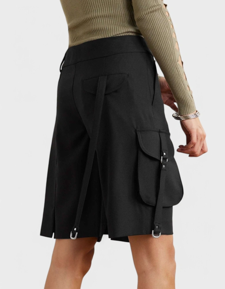Blend Cargo Pleated Shorts Black