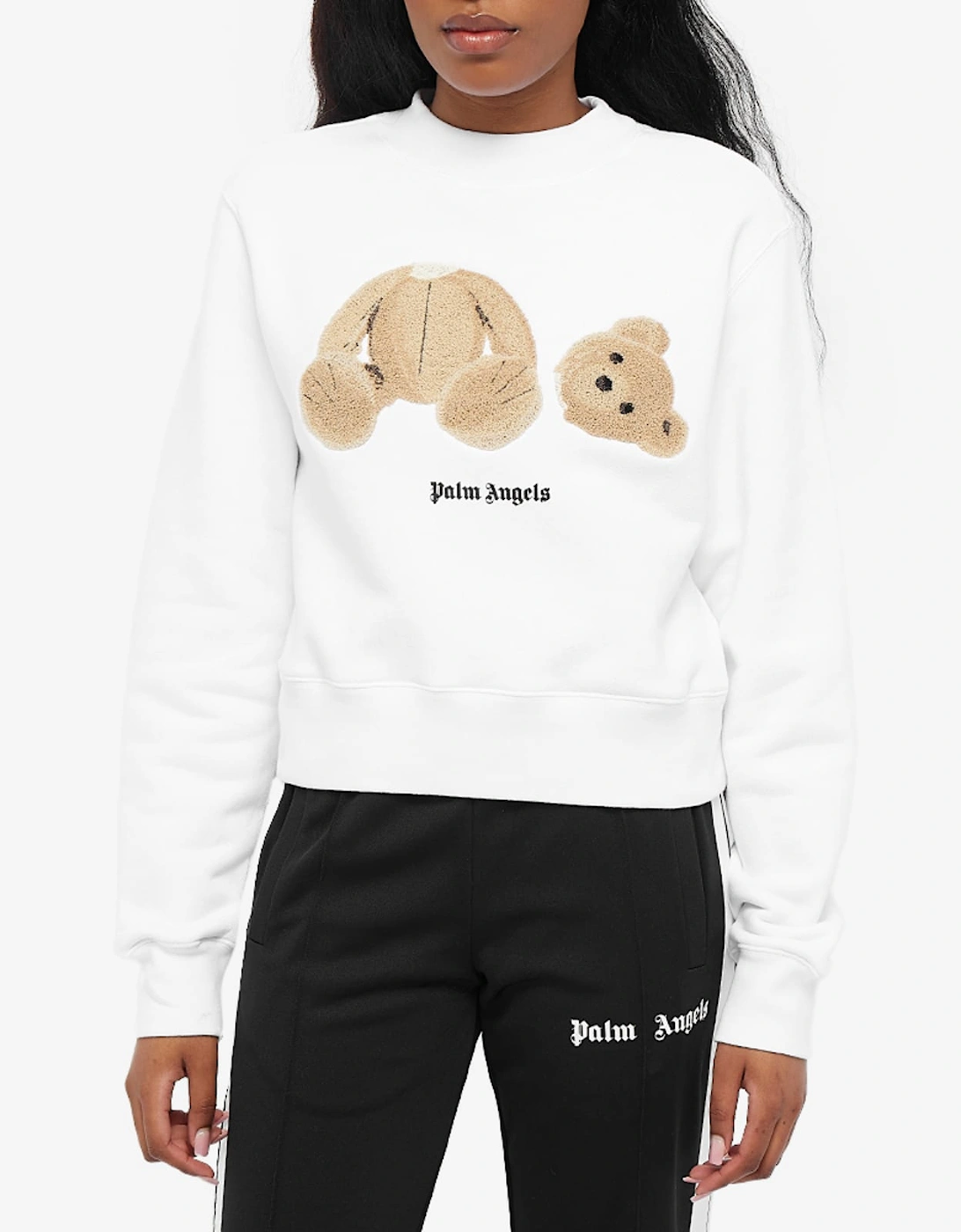 Bear Fitted Crewneck White