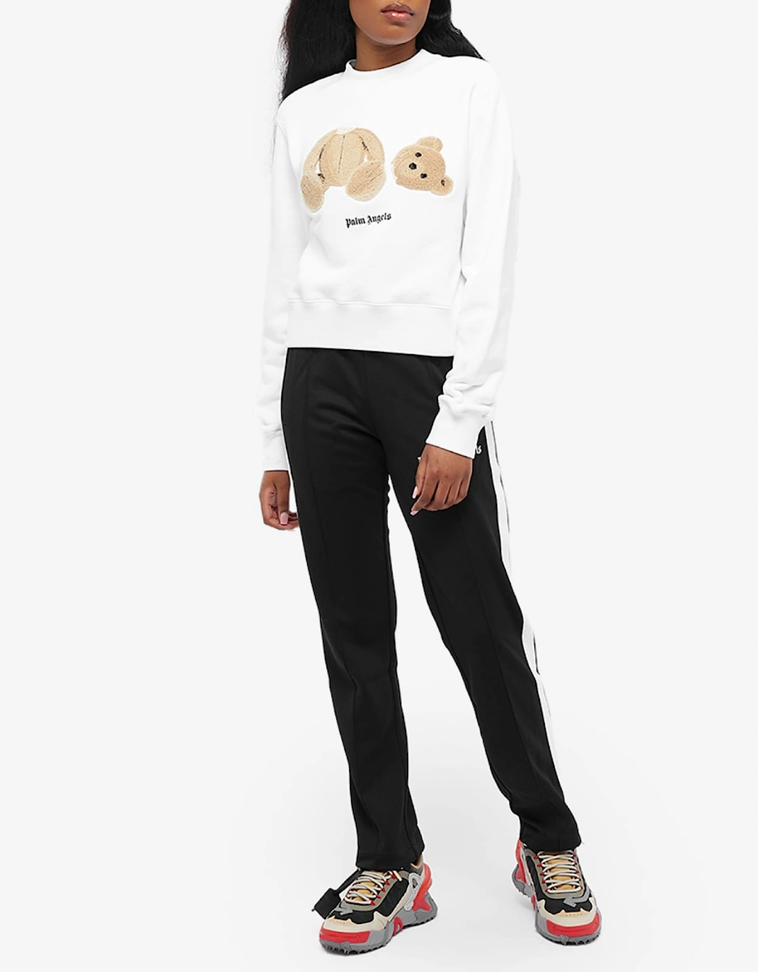 Bear Fitted Crewneck White