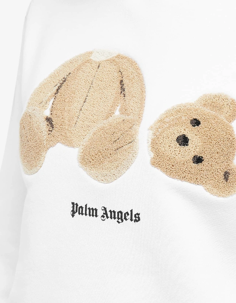 Bear Fitted Crewneck White