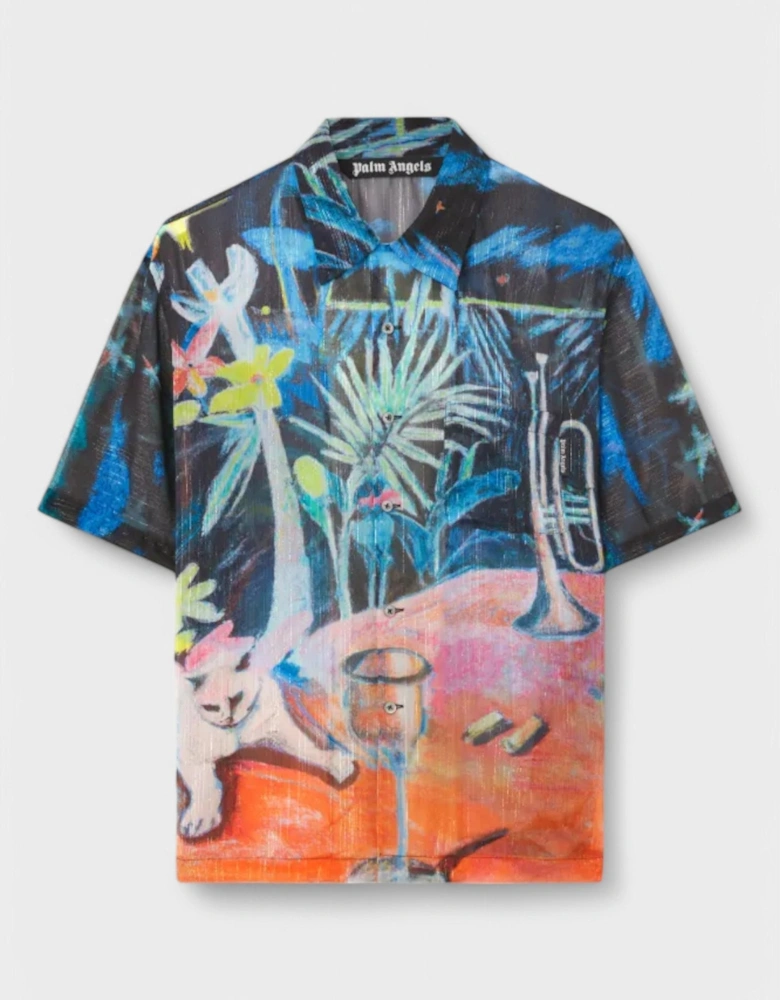 Oil On Canvas Button-Up Bowling Shirt Black/Multicolour