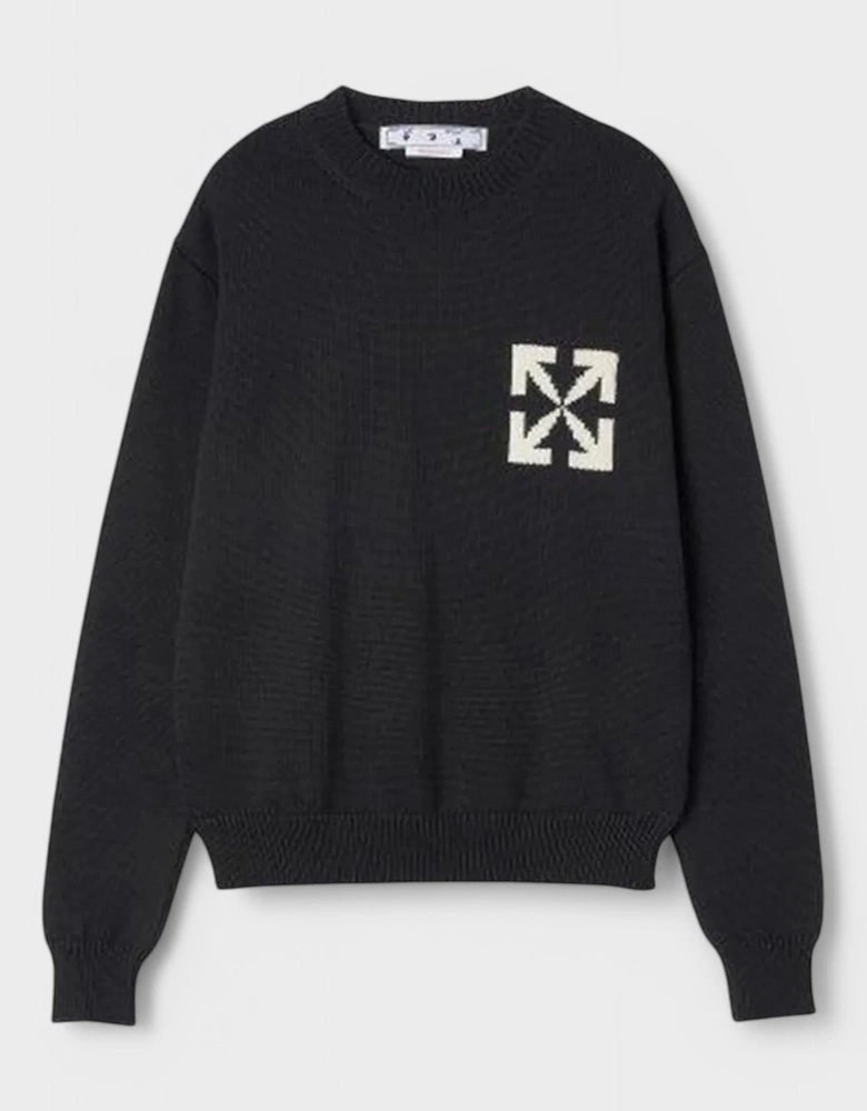 Single Arrow Knit Crewneck Sweatshirt Black