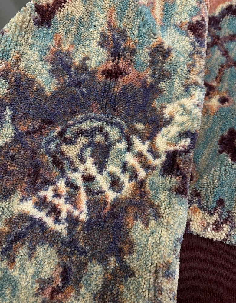Off White Tapestry Over Crop Hoodie Multicolour