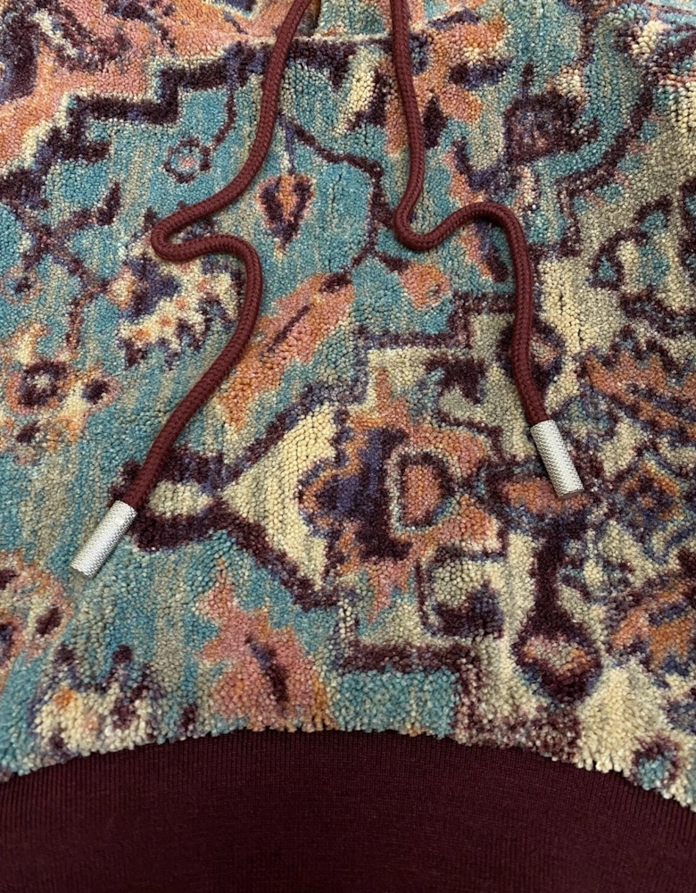 Off White Tapestry Over Crop Hoodie Multicolour