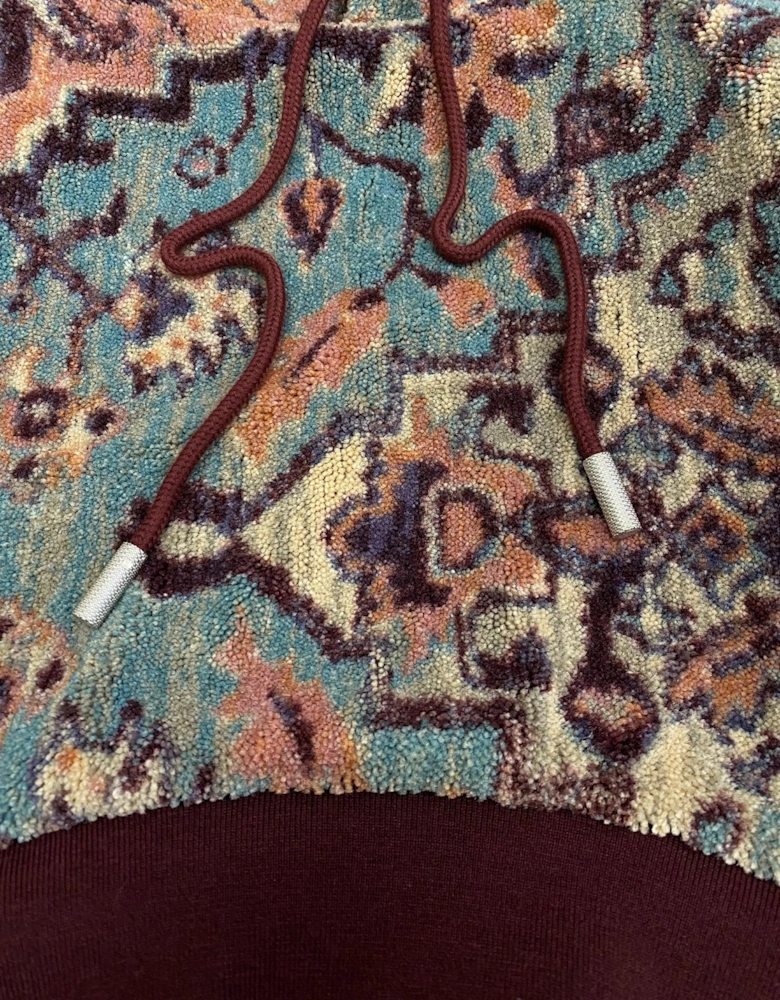 Off White Tapestry Over Crop Hoodie Multicolour