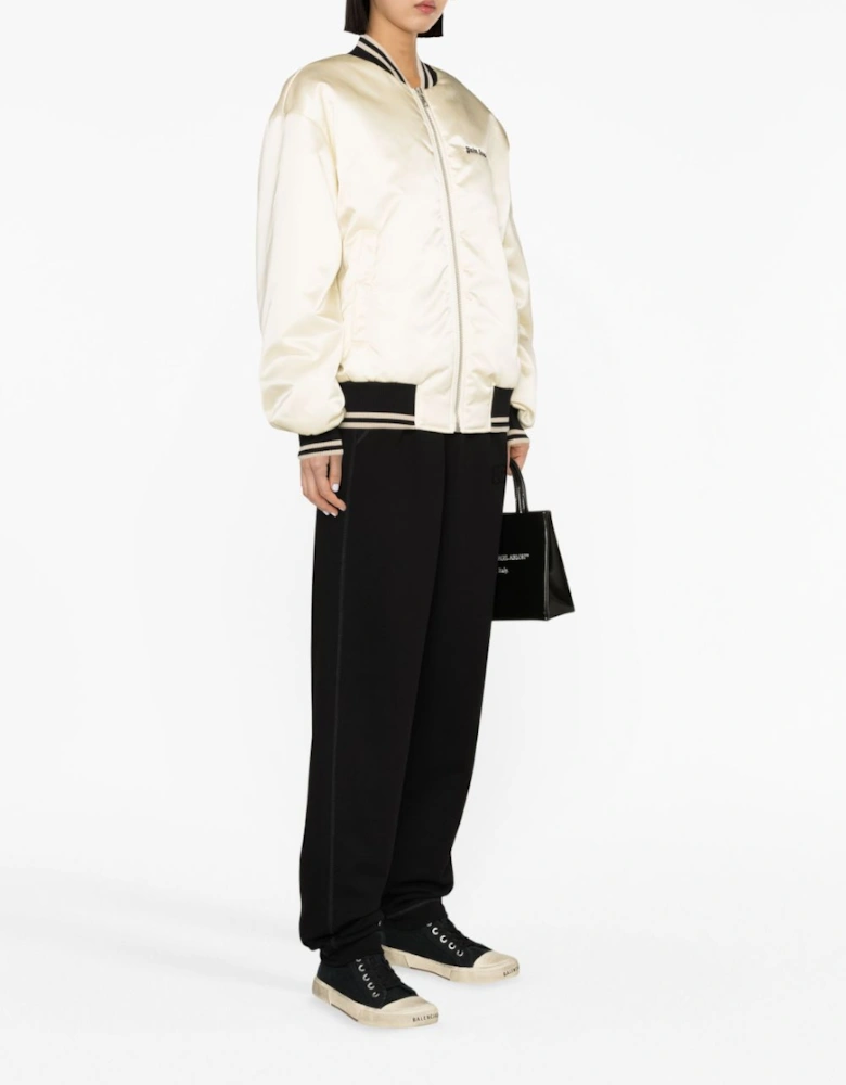 Classic Logo Bomber Jacket Beige
