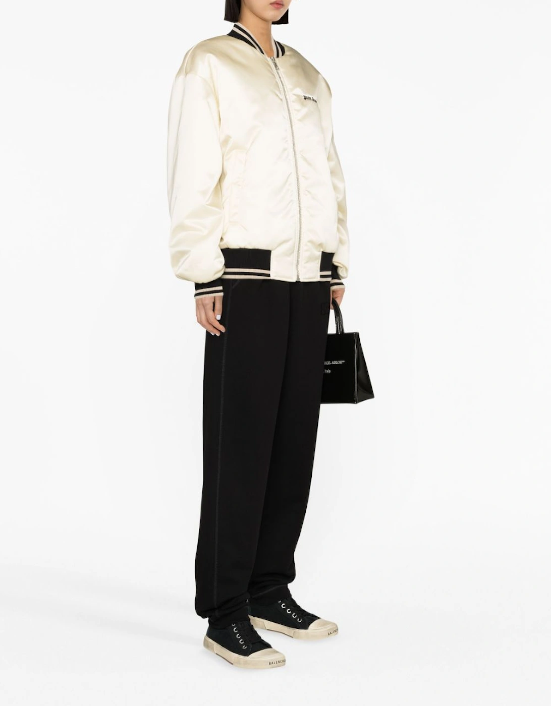 Classic Logo Bomber Jacket Beige