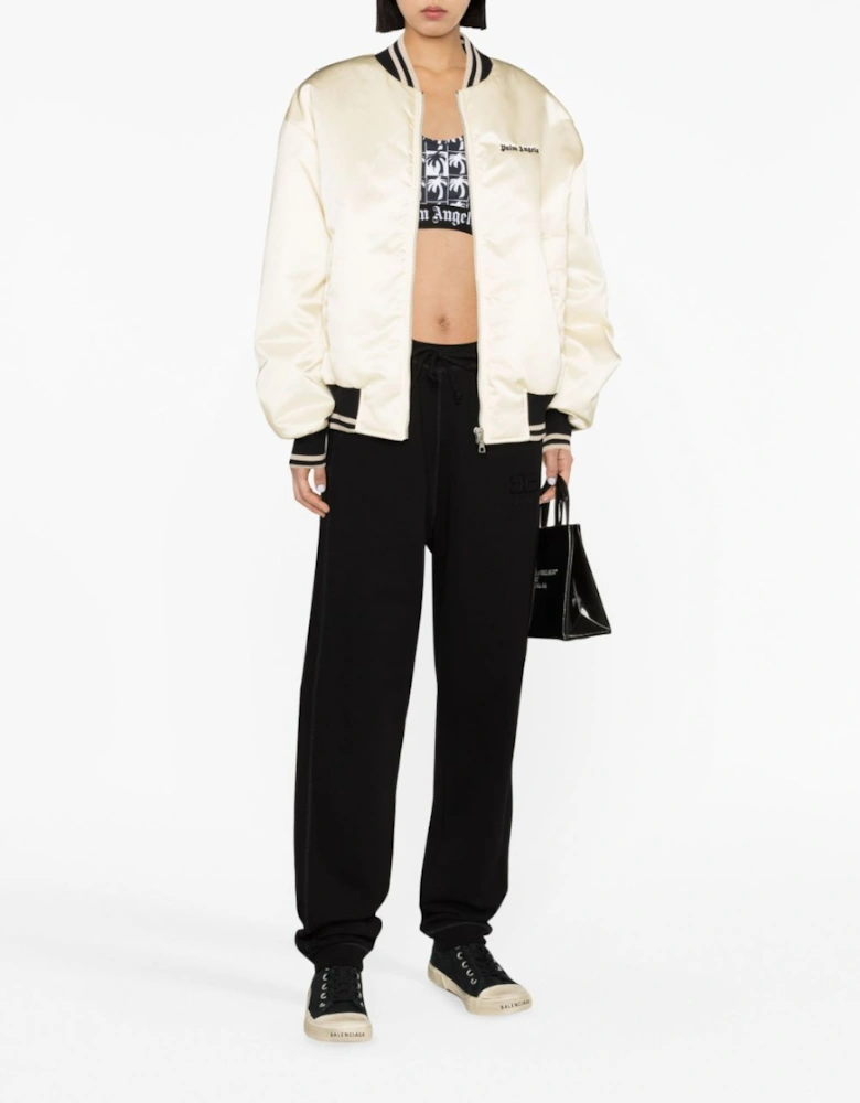 Classic Logo Bomber Jacket Beige