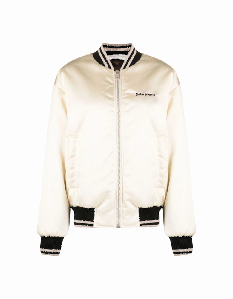 Classic Logo Bomber Jacket Beige