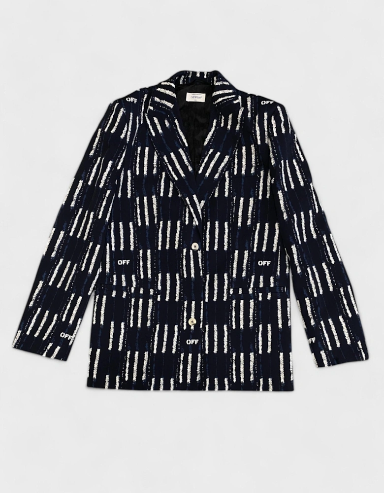 Shibori Woven Tomboy Jacket Cobalt Blue