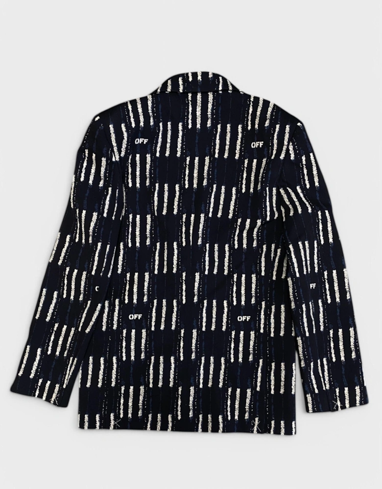 Shibori Woven Tomboy Jacket Cobalt Blue
