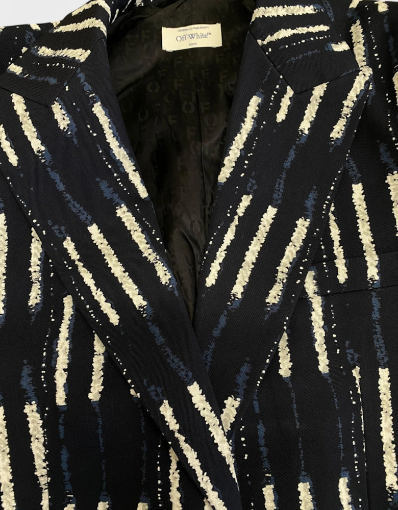 Shibori Woven Tomboy Jacket Cobalt Blue