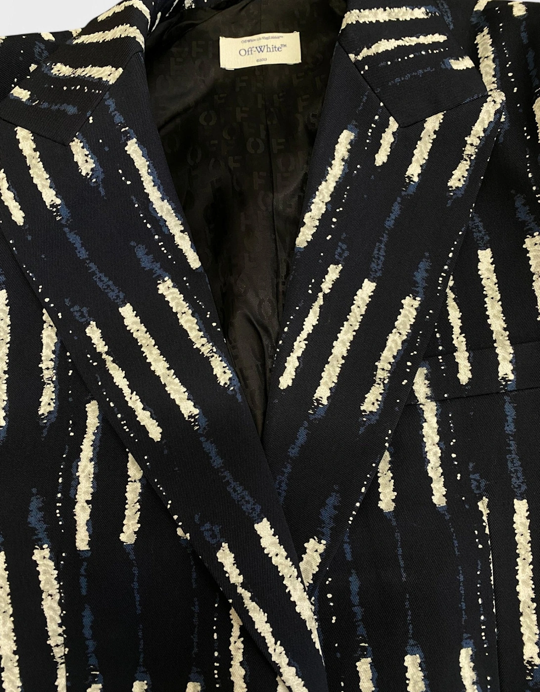 Shibori Woven Tomboy Jacket Cobalt Blue