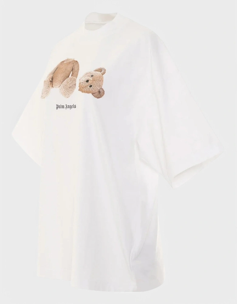 Womens Bear Loose T-Shirt White/Brown