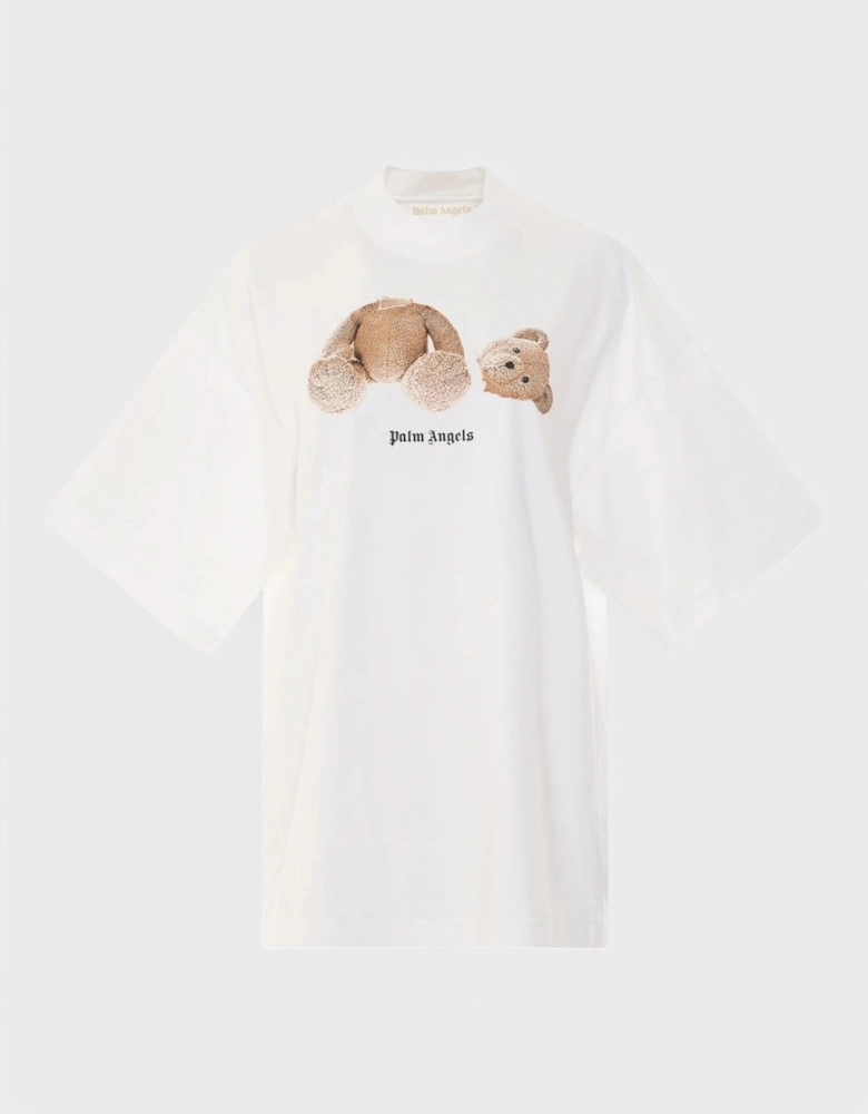 Womens Bear Loose T-Shirt White/Brown
