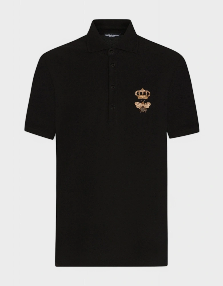Embroidered Polo Shirt Black