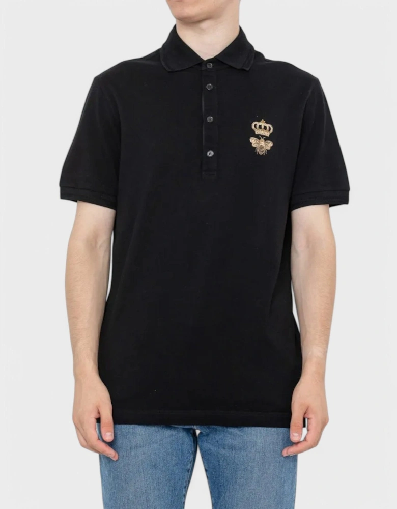 Embroidered Polo Shirt Black