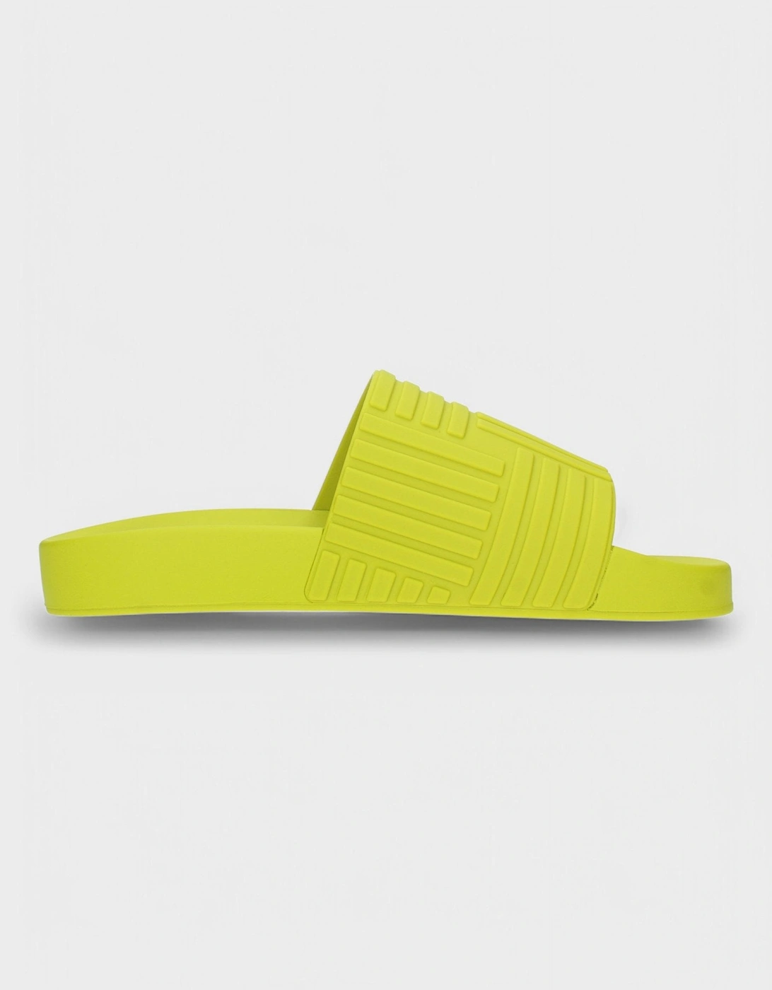 Men's Bottega Veneta Rubber Carpet Slides Kiwi - Yellow - Size: 10
