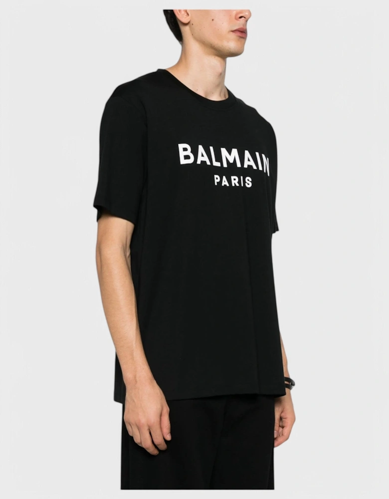 Logo Print Cotton T-shirt Black
