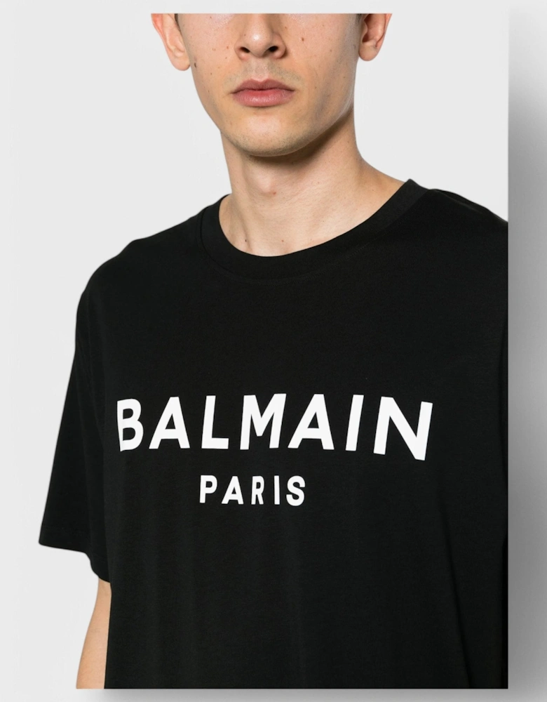 Logo Print Cotton T-shirt Black