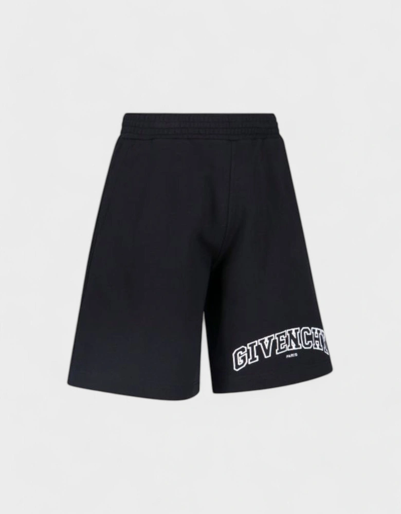 Boxy Fit Embroidery Shorts Black