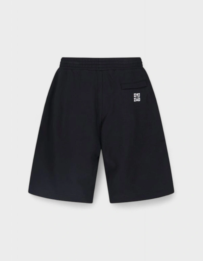 Boxy Fit Embroidery Shorts Black
