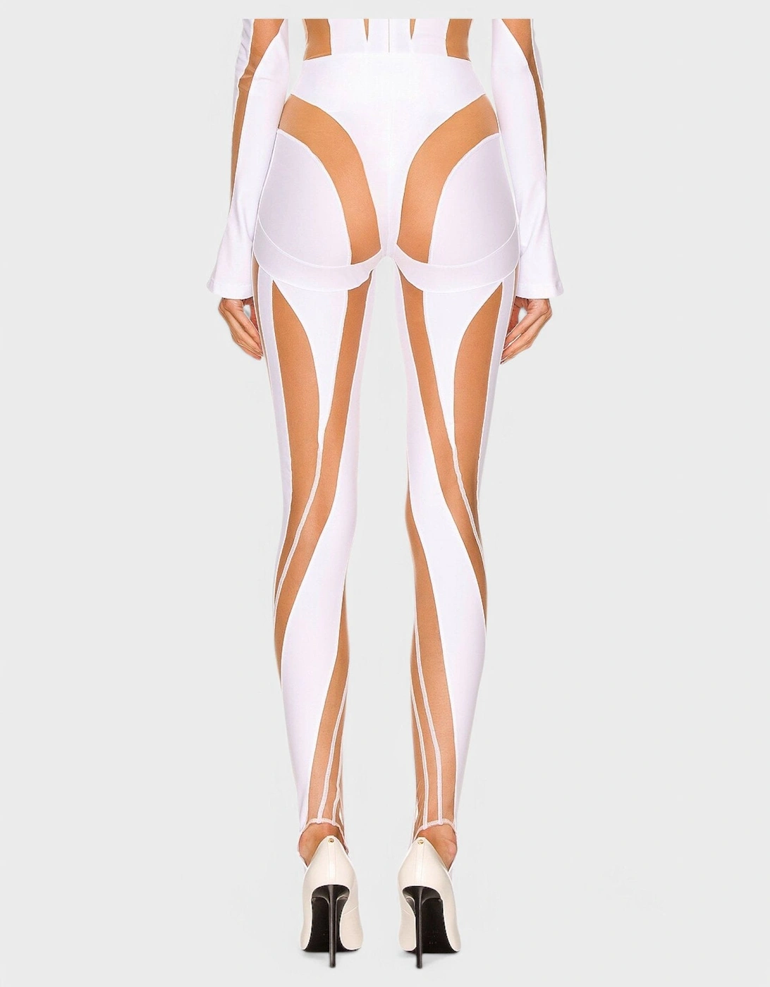 Spiral Leggings White Nude 01