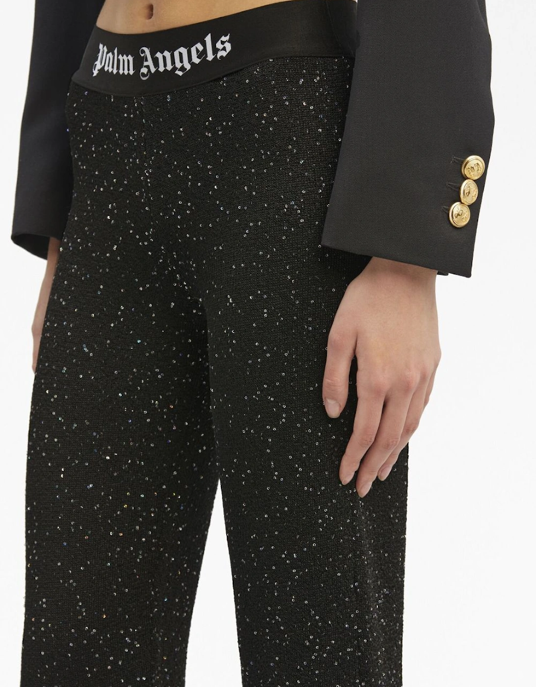Knitted Logo Pants Black
