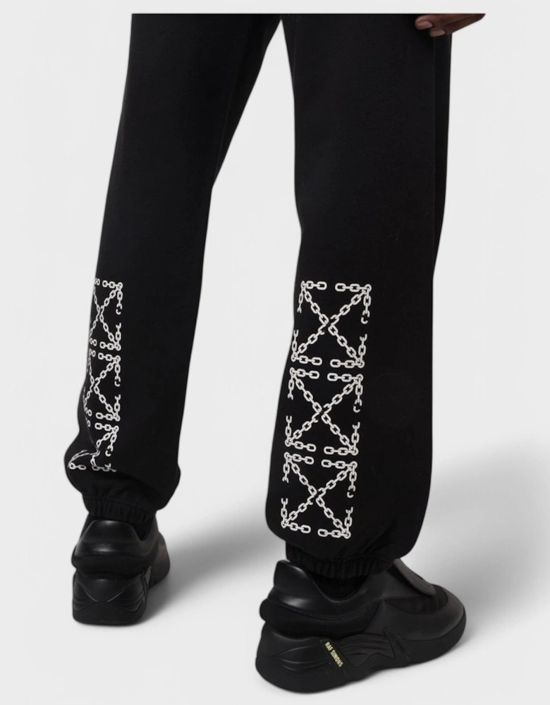 Chain Arrow Slim Sweatpants Black/White