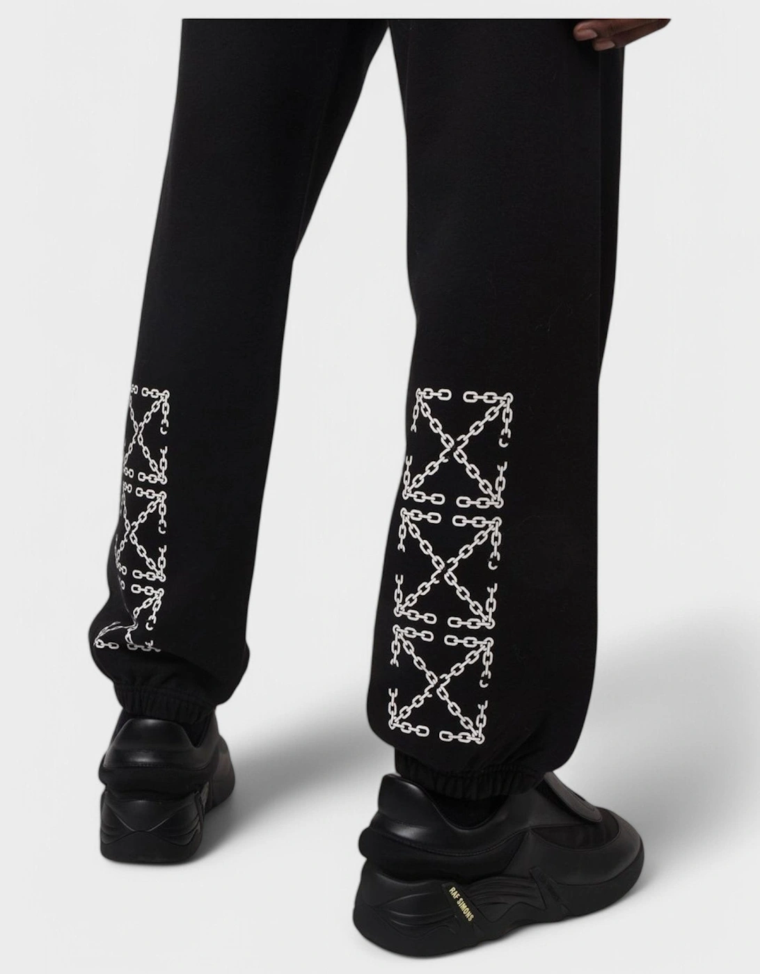 Chain Arrow Slim Sweatpants Black/White