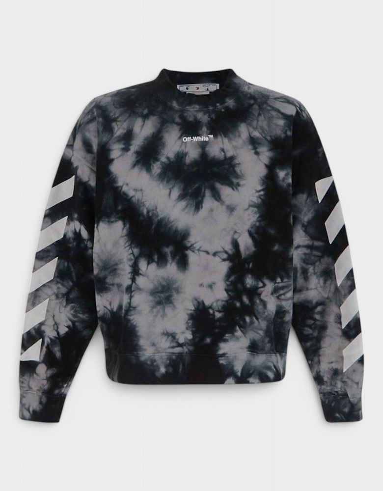 Diag Arrow Tie Dye Skate Crewneck Grey