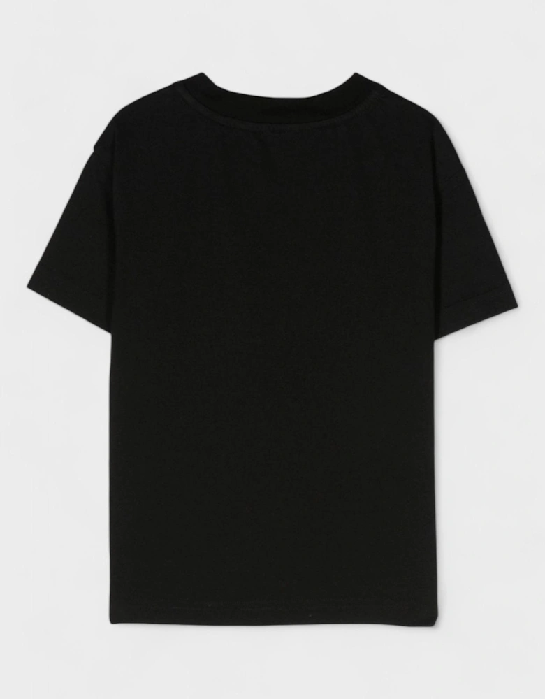 Boys Pop Bear T Shirt Black Turquoise