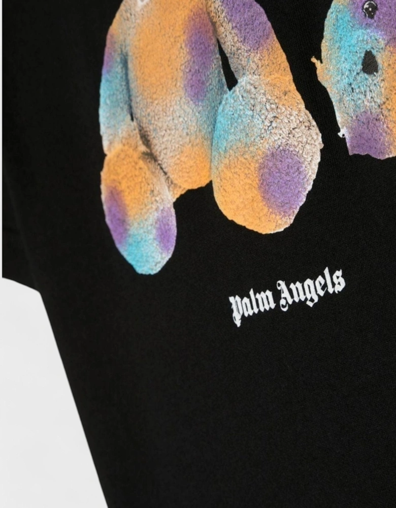 Boys Pop Bear T Shirt Black Turquoise