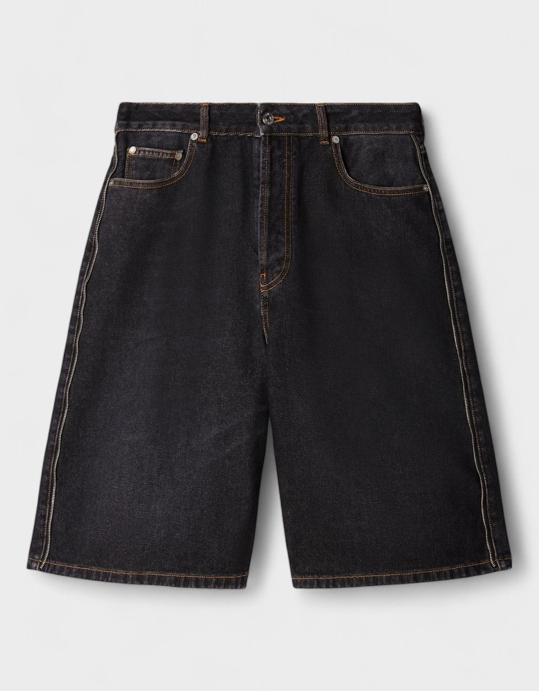 Arrow Tab Zip Denim Loose Shorts Blue, 6 of 5