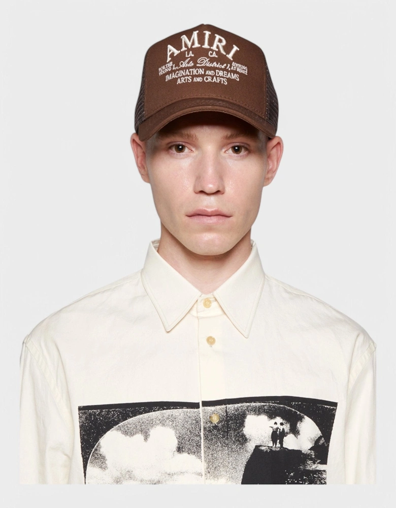Stencil Trucker Hat Shitake
