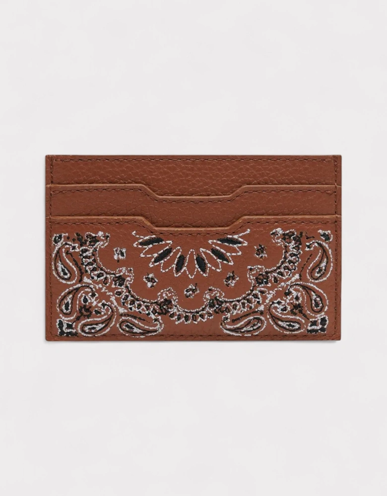 Leather Bandana Cardholder Brown