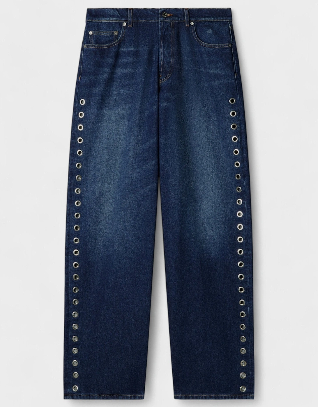 Eyelet Loose Fit Jeans Medium Blue, 3 of 2