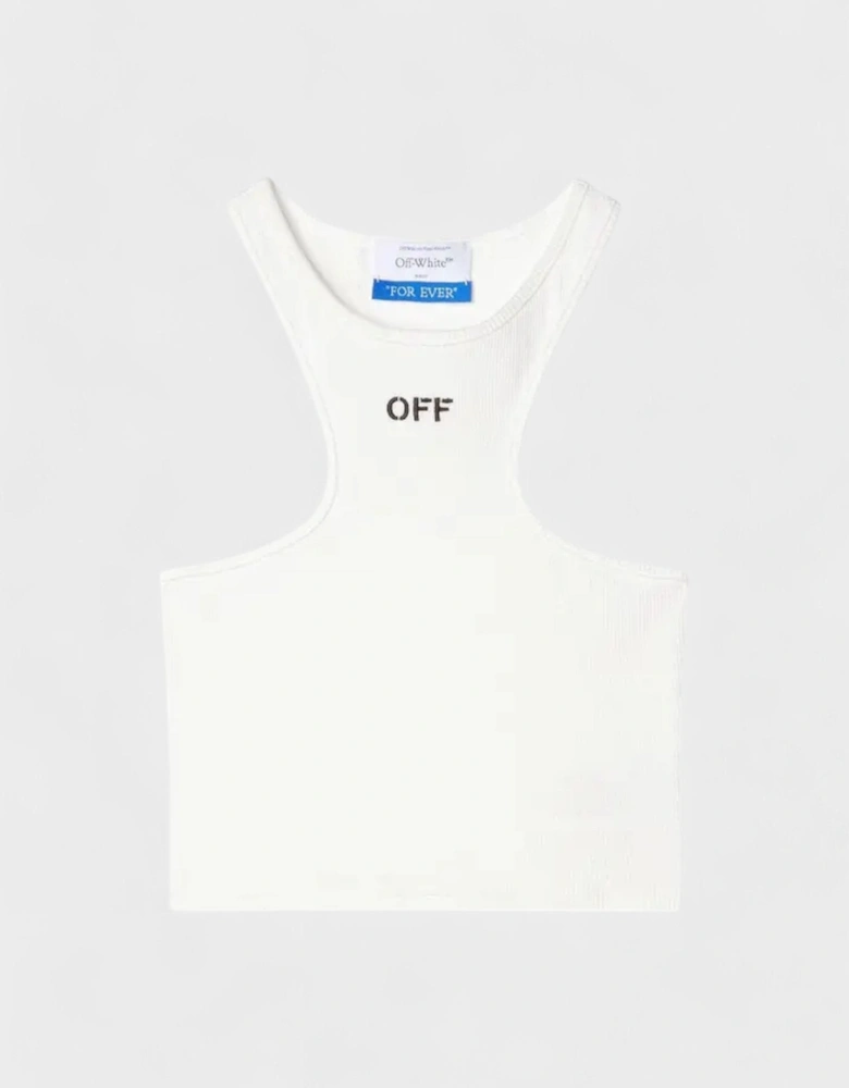 Off Stamp Rib Rowing Top White