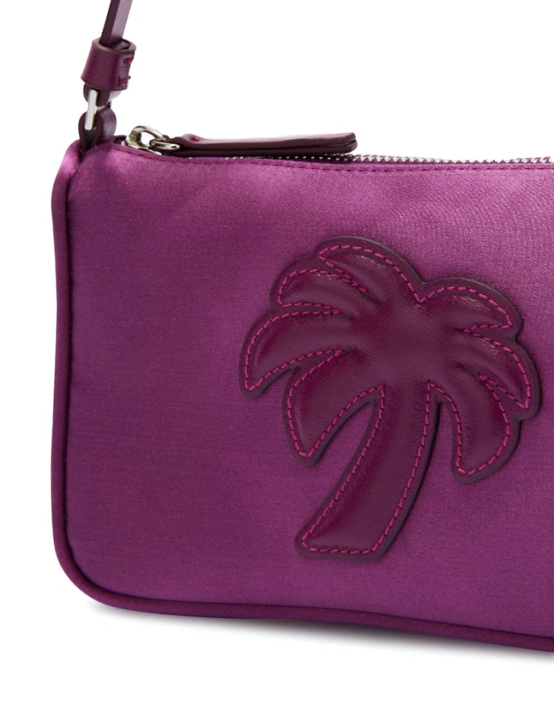 Satin Palm Shoulder Bag Purple