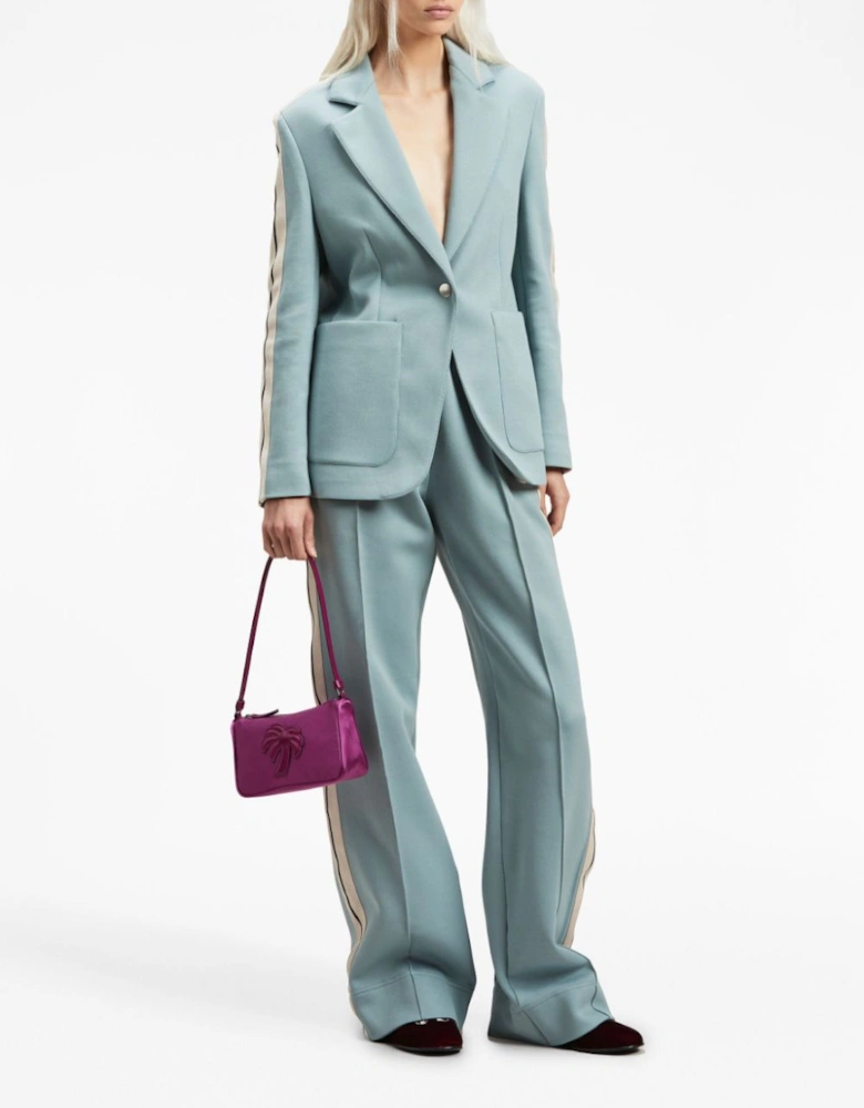 Satin Palm Shoulder Bag Purple